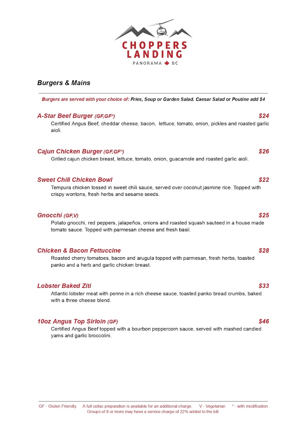 Choppers Landing Restaurant | 2045 Panorama Dr, Panorama, BC V0A 1T0, Canada | Phone: (250) 341-7545