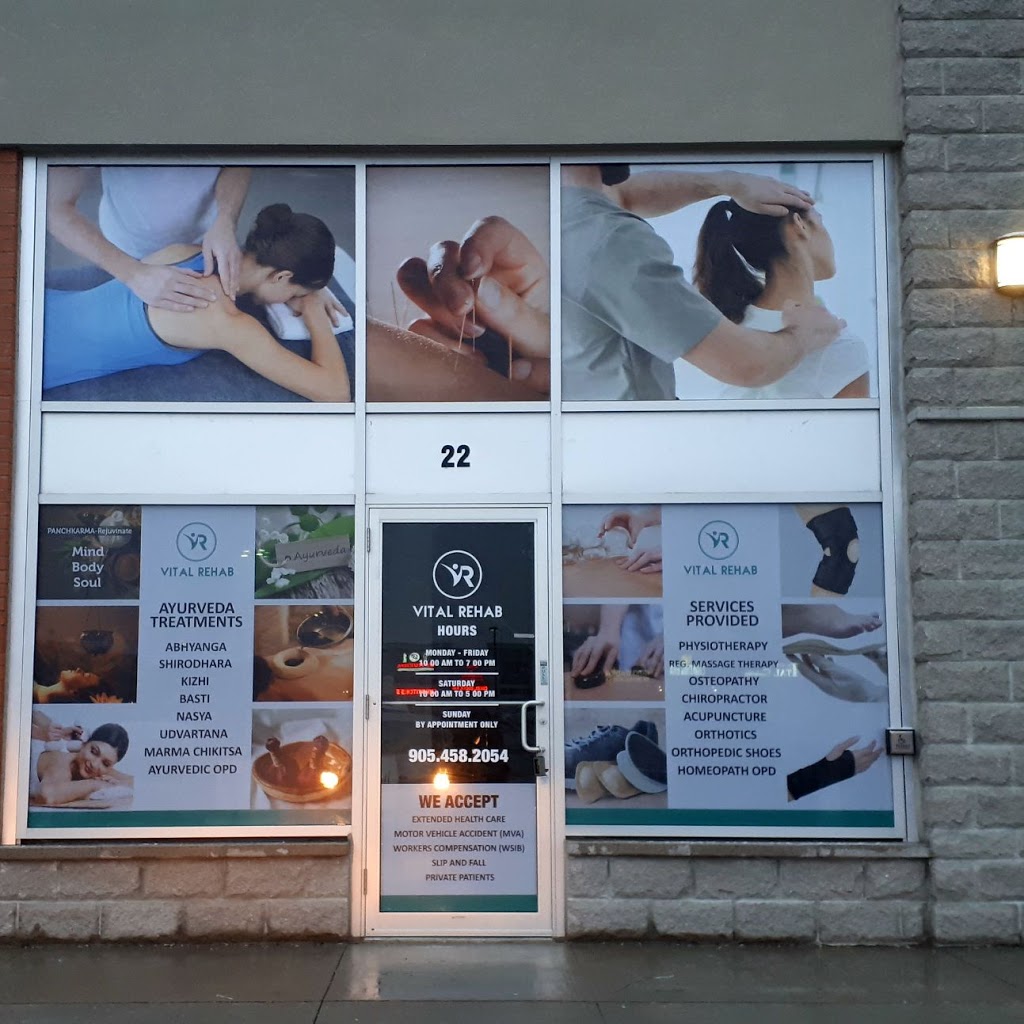 Vital Rehab and Wellness Clinic | 20 Maritime Ontario Blvd Unit 22, Brampton, ON L6S 0E7, Canada | Phone: (905) 458-2054