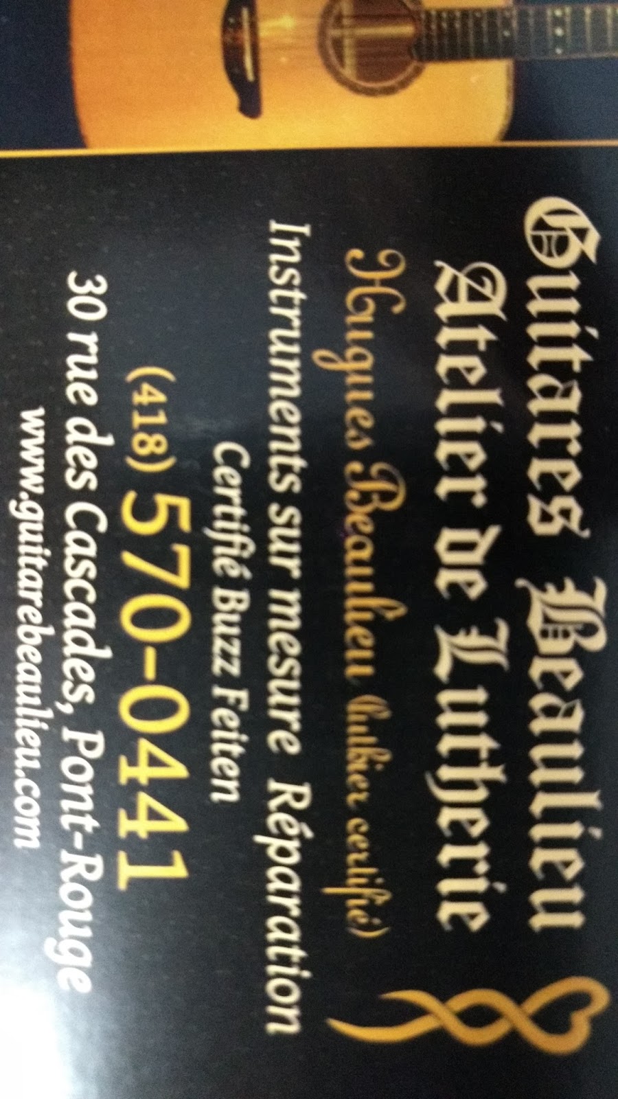 Les guitares Beaulieu Atelier de lutherie | 30 Rue des Cascades, Pont-Rouge, QC G3H 3J8, Canada | Phone: (418) 570-0441