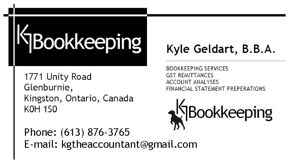 KGBookkeeping | 1771 Unity Rd, Glenburnie, ON K0H 1S0, Canada | Phone: (613) 876-3765