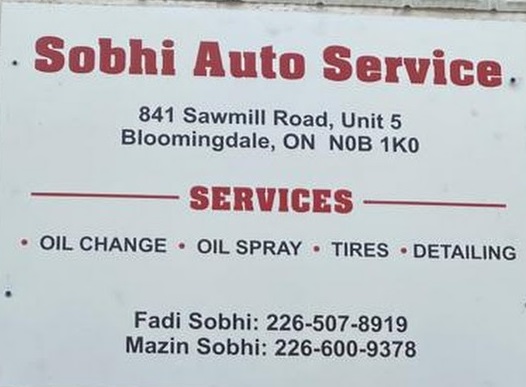 Sobhi Auto Service | 841 Sawmill Rd, Bloomingdale, ON N0B 1K0, Canada | Phone: (226) 507-8919