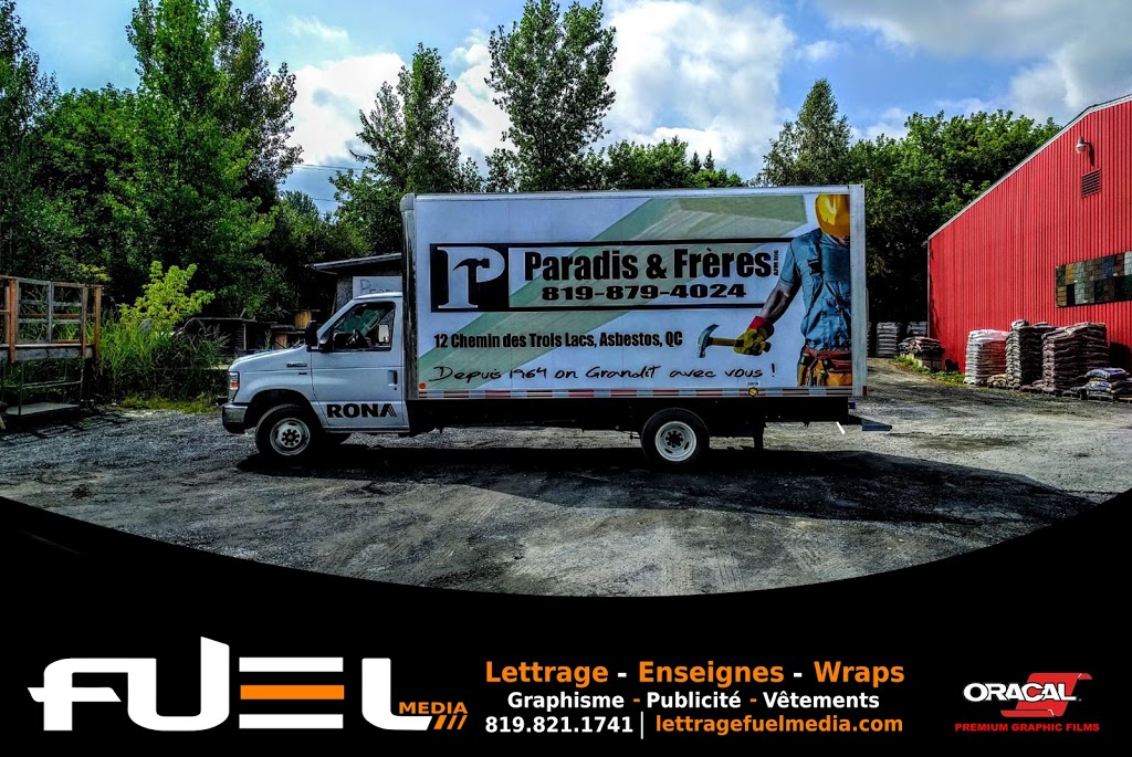 Fuel Media Lettrage Graphisme Publicité Wraps | 267 Boulevard St Luc, Asbestos, QC J1T 2V8, Canada | Phone: (819) 821-1741