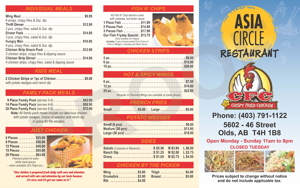 Asia Circle | 5602 46 St, Olds, AB T4H 1B8, Canada | Phone: (403) 791-1122