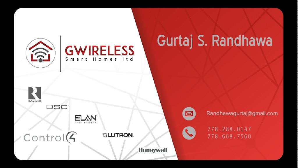 Gwireless Smart Homes Ltd | 7985 132 St 2nd floor, Surrey, BC V3W 4N2, Canada | Phone: (778) 288-0147