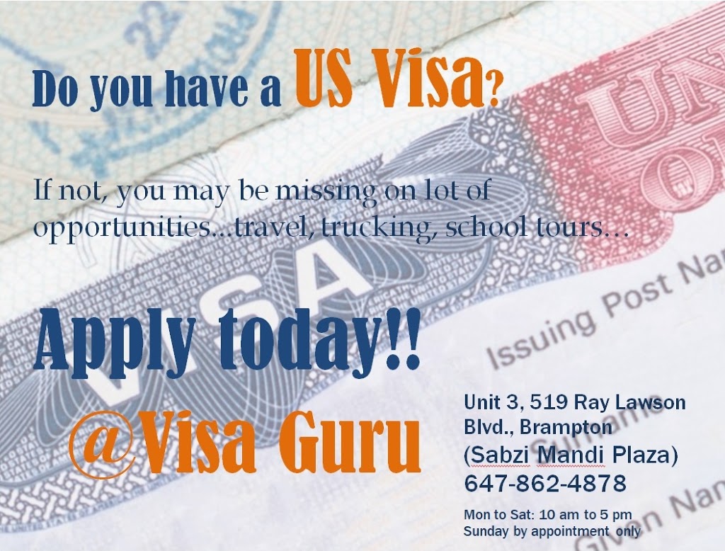Visa Guru Inc. | 519 Ray Lawson Blvd Unit 3, Brampton, ON L6Y 0N2, Canada | Phone: (647) 862-4878