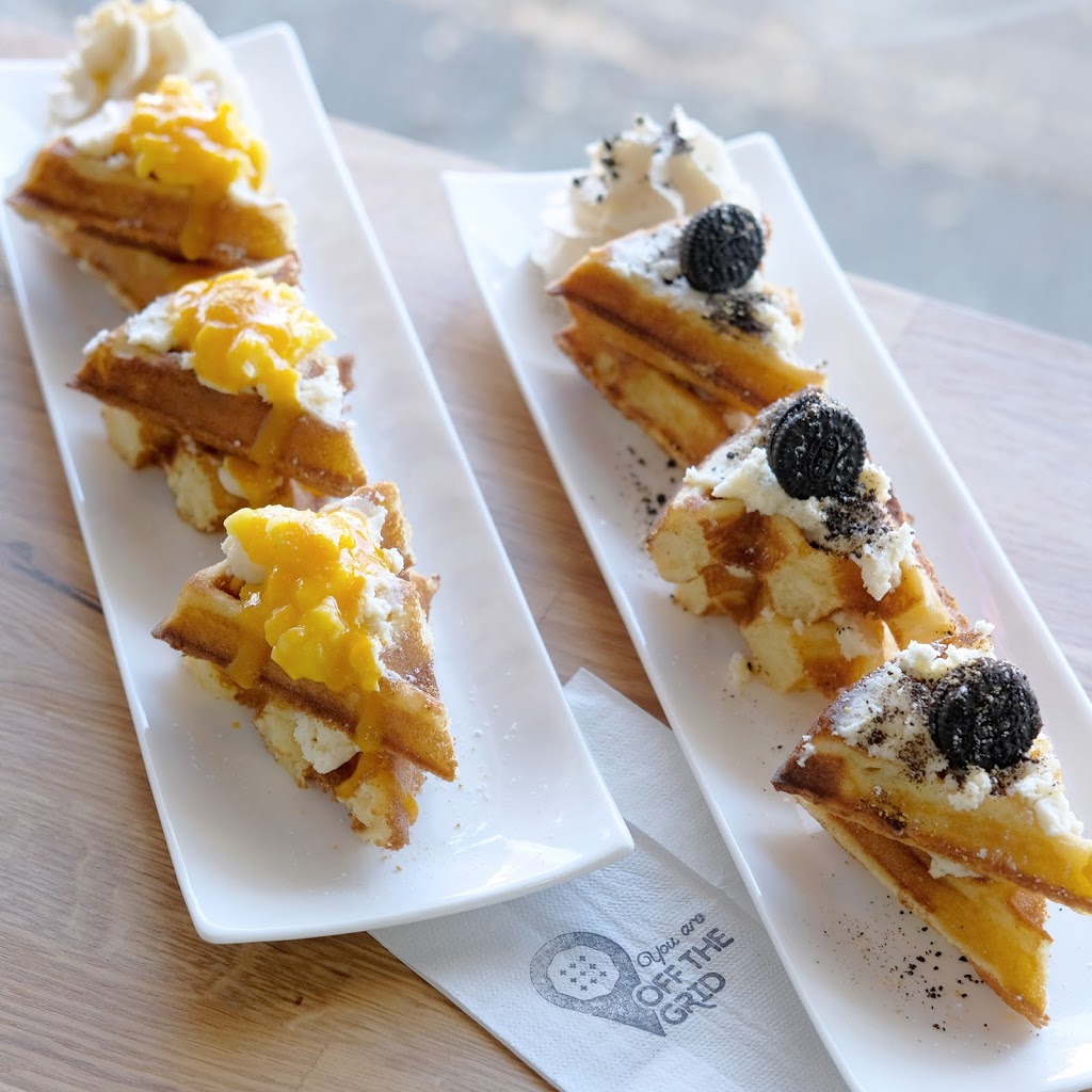 Off the Grid Waffle Cafe | 5943 Fraser St, Vancouver, BC V5W 2Z6, Canada | Phone: (604) 326-0708