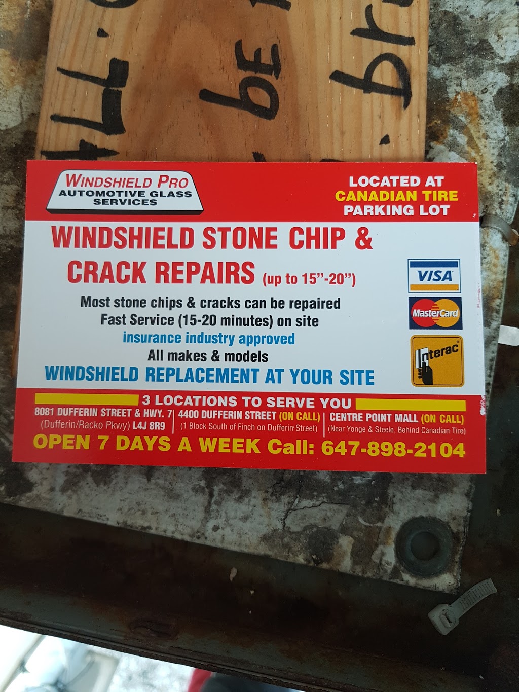 Windshield Pro | 111 Racco Pkwy, Vaughan, ON L4J, Canada | Phone: (647) 898-2104
