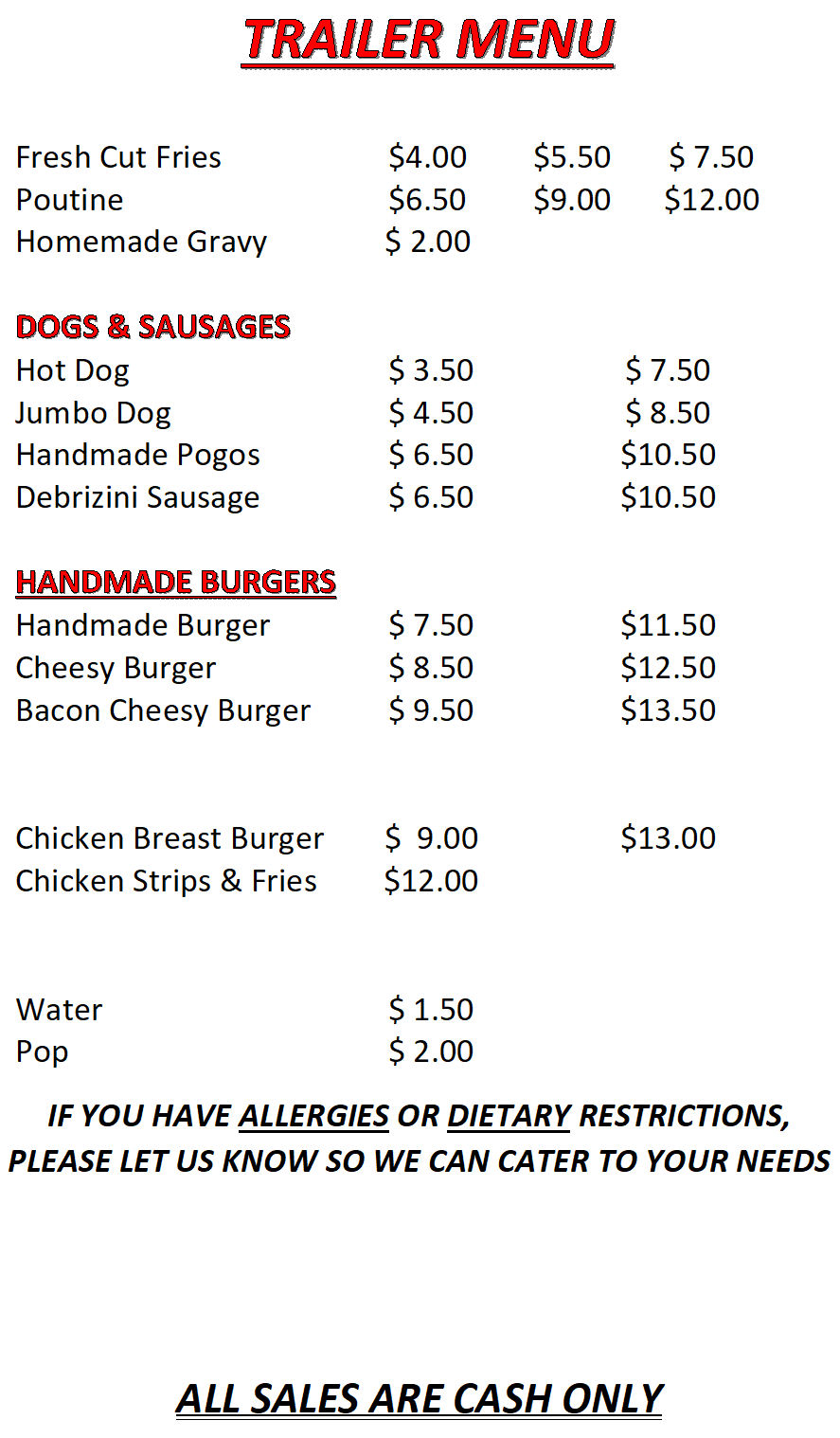 Downtown Julie Browns Food Trailer | 54 Frankford Rd, Foxboro, ON K0K 2B0, Canada | Phone: (613) 847-1025