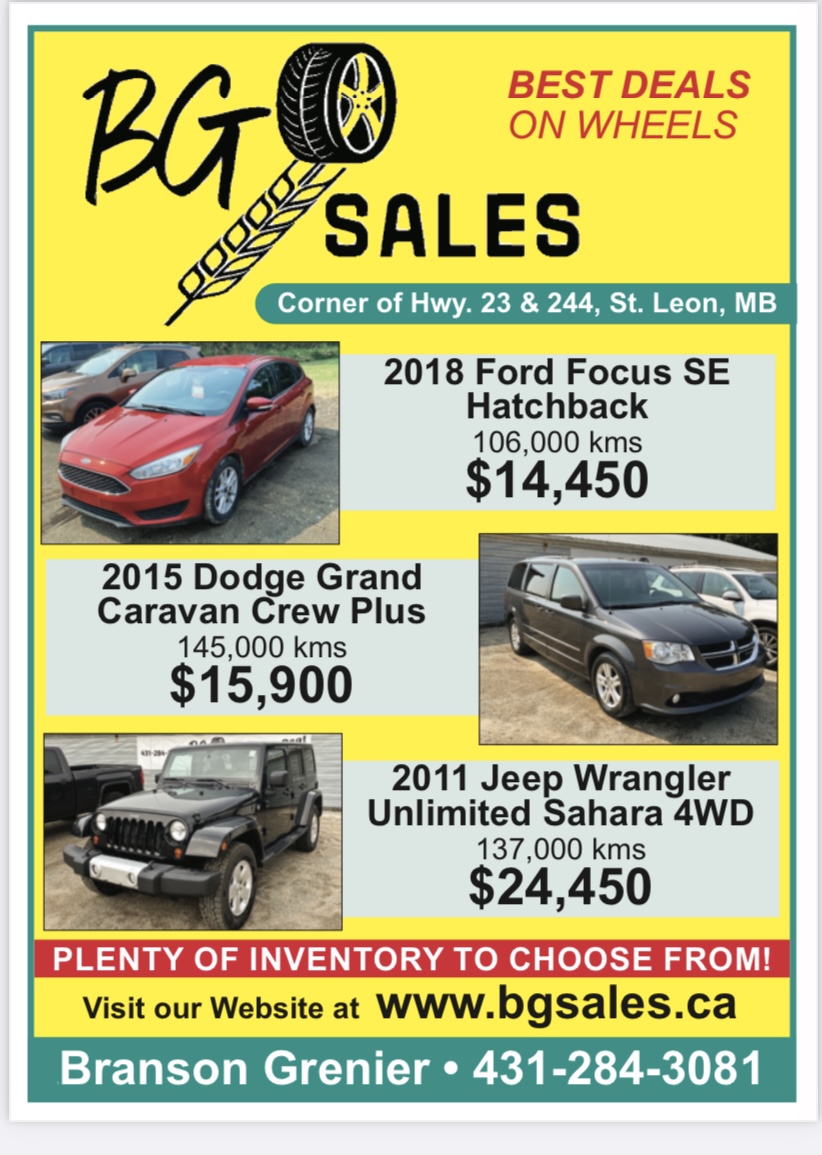 BG Sales | Box 5138, Saint Leon, MB R0G 2E0, Canada | Phone: (431) 284-3081