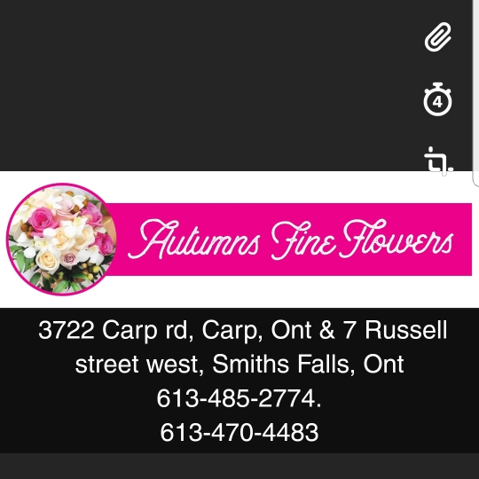 Autumns Fine Flowers | 3722 Carp Rd, Carp, ON K0A 1L0, Canada | Phone: (613) 485-2774
