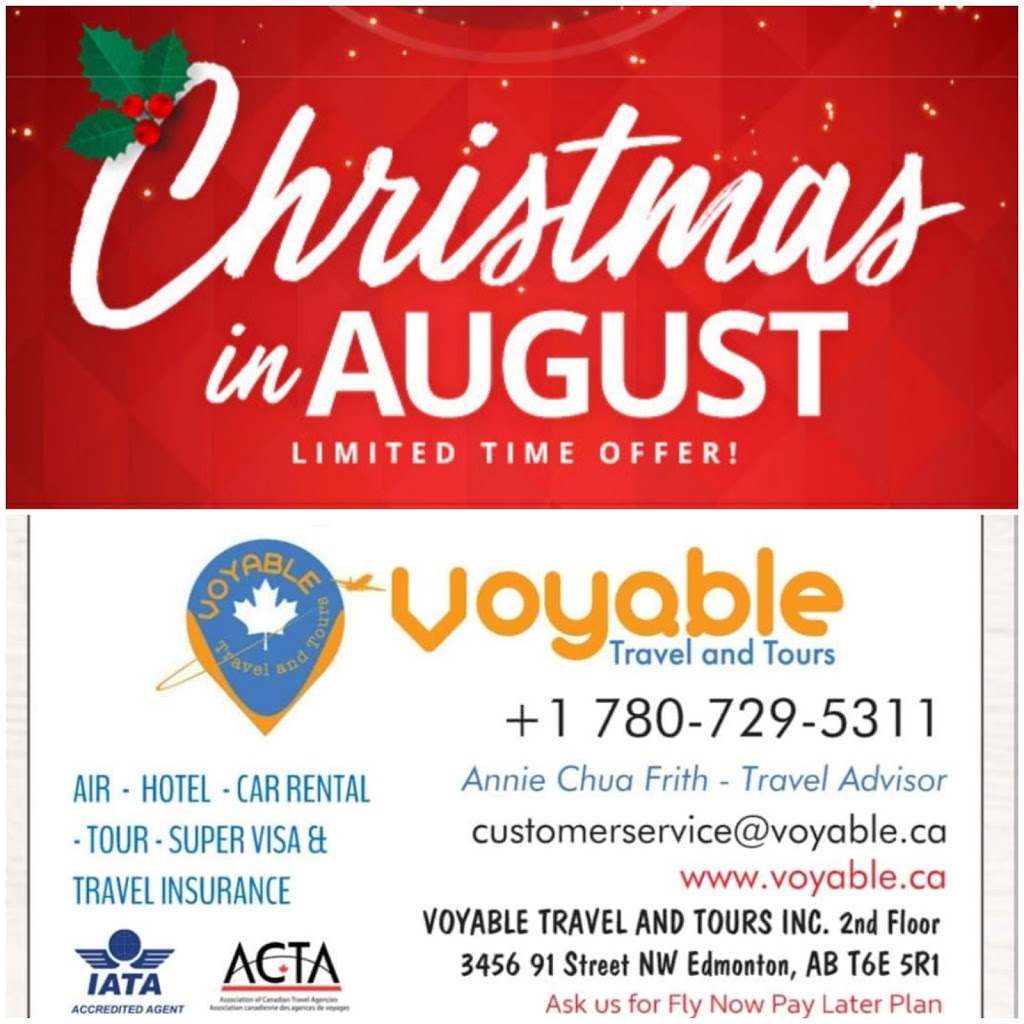 Voyable Travel and Tours Inc | 3456 91 St NW, Edmonton, AB T6E 5R1, Canada | Phone: (780) 729-5311