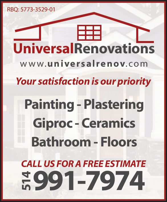 Universal Renovations inc - 2353 Rue John Campbell, LaSalle, QC H8N 1C5 ...