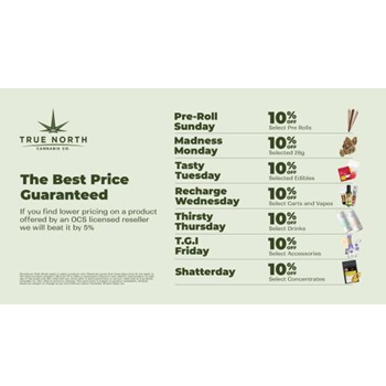 True North Cannabis Co - Mississauga Dispensary | 1370 Dundas St E #7, Mississauga, ON L4Y 2A5, Canada | Phone: (905) 615-1215