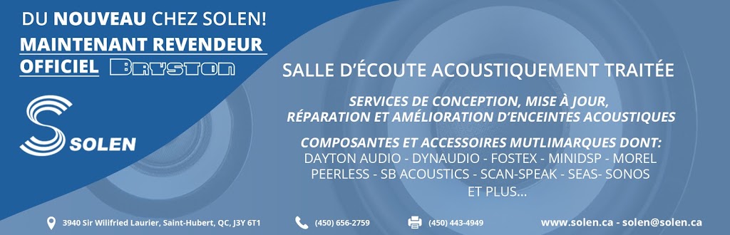 Solen Electronique Inc | 3940 Sir Wilfrid Laurier, Saint-Hubert, QC J3Y 6T1, Canada | Phone: (450) 656-2759