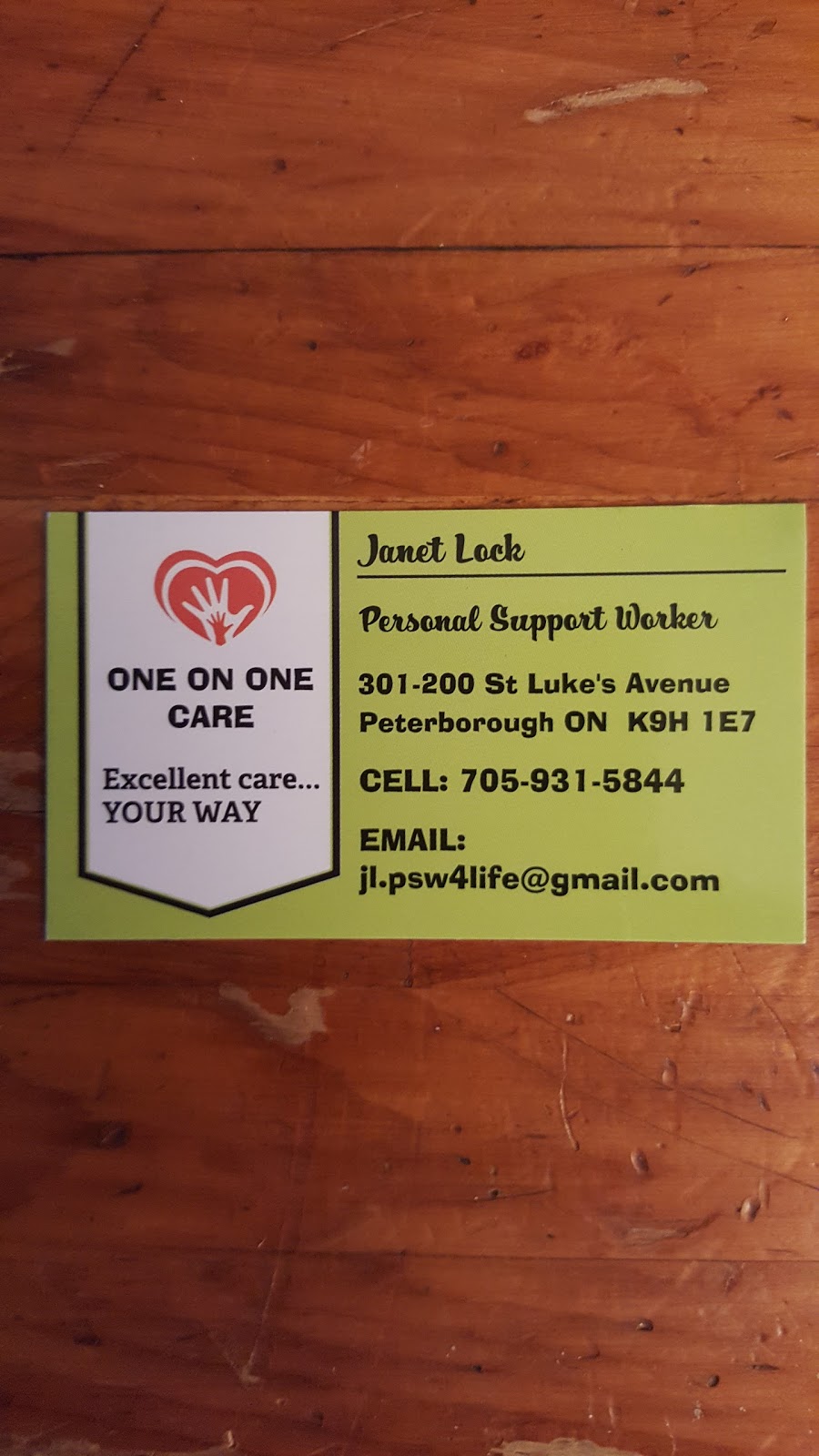 One on One Care - Contact: Janet Lock | 2745 Television Rd, Peterborough, ON K9L 1E7, Canada | Phone: (705) 931-5844
