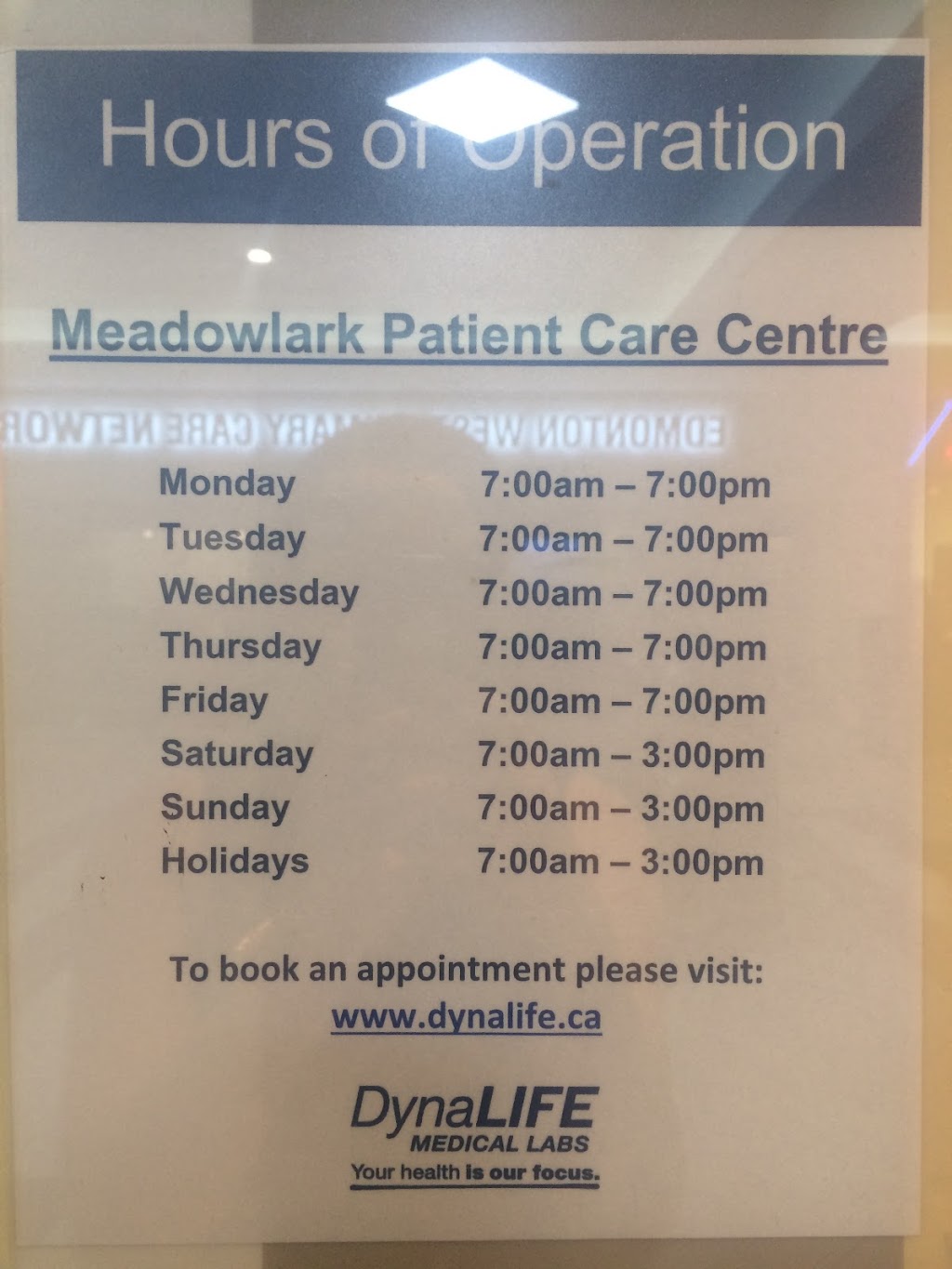 DynaLIFE Medical Labs | Meadowlark Patient Care Centre 240, 156 Street & 87 Avenue, Edmonton, AB T5R 5W9, Canada | Phone: (780) 489-1218