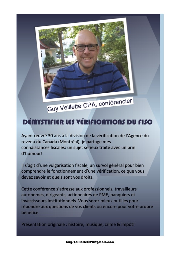 Guy Veillette CPA | 900 Rue André Prévost #601, Verdun, QC H3E 0E6, Canada | Phone: (438) 824-1006