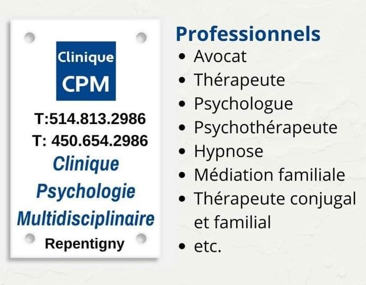 Clinique psychologie multidisciplinaire Inc | 293 Bd Lacombe, Repentigny, QC J5Z 2V6, Canada | Phone: (514) 813-2986
