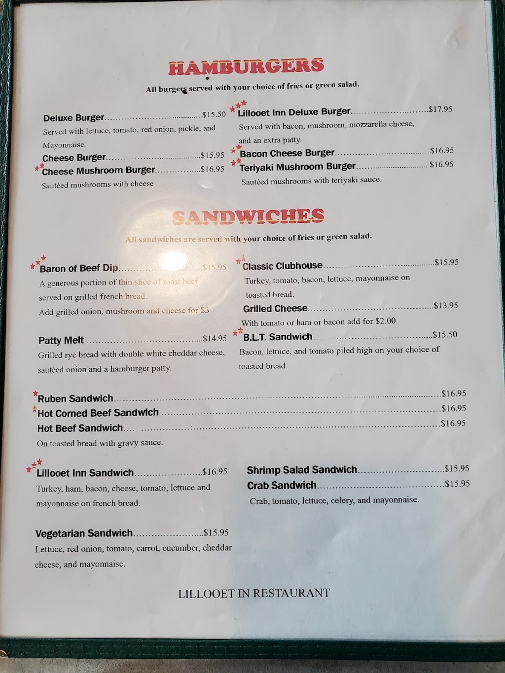Lillooet Inn Restaurant | 691 Main St, Lillooet, BC V0K 1V0, Canada | Phone: (250) 256-0028