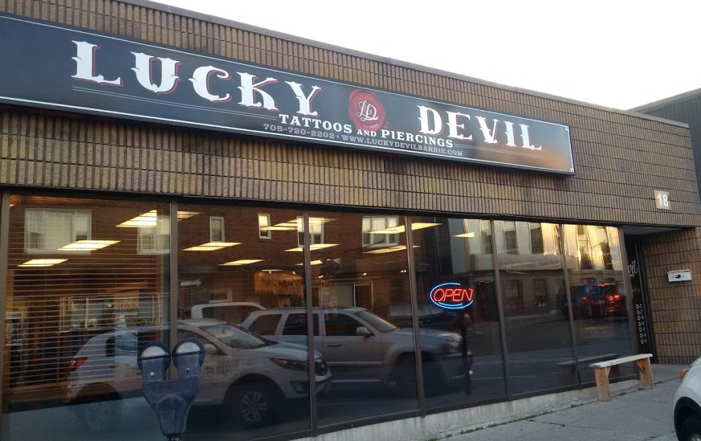 Lucky Devil Tattoos & Piercing | store | 18 Clapperton St, Barrie, ON L4M 0E8, Canada | 7057202202 OR +1 705-720-2202