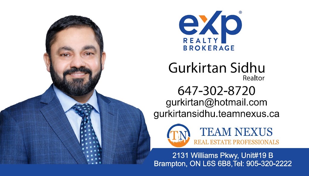 Gurkirtan Sidhu Realtor | 12 Frost St., Brampton, ON L6X 5P5, Canada | Phone: (647) 302-8720