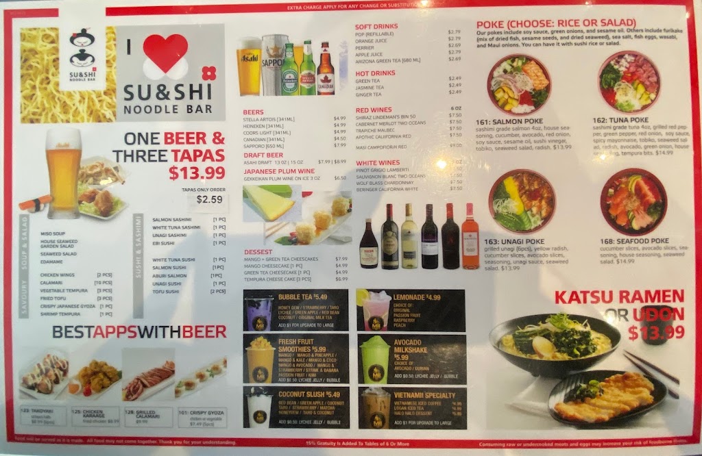 Su&Shi Noodle Bar Restaurant | 3401 Dufferin St, North York, ON M6A 2T9, Canada | Phone: (647) 728-3249
