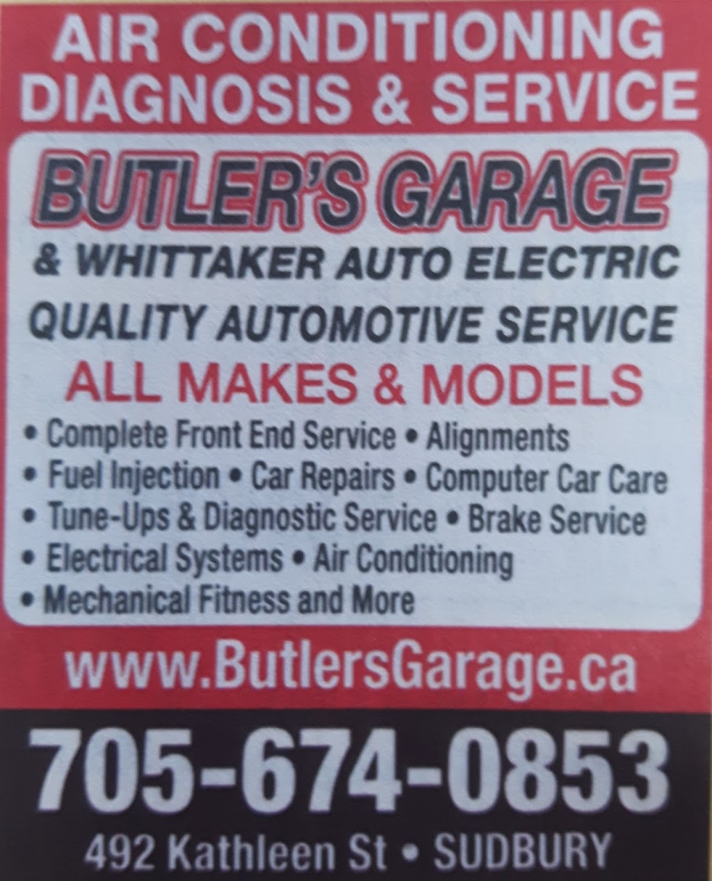 Whittaker Auto Electric | car repair | 492 Kathleen St, Sudbury, ON P3C 2N9, Canada | 7056753788 OR +1 705-675-3788