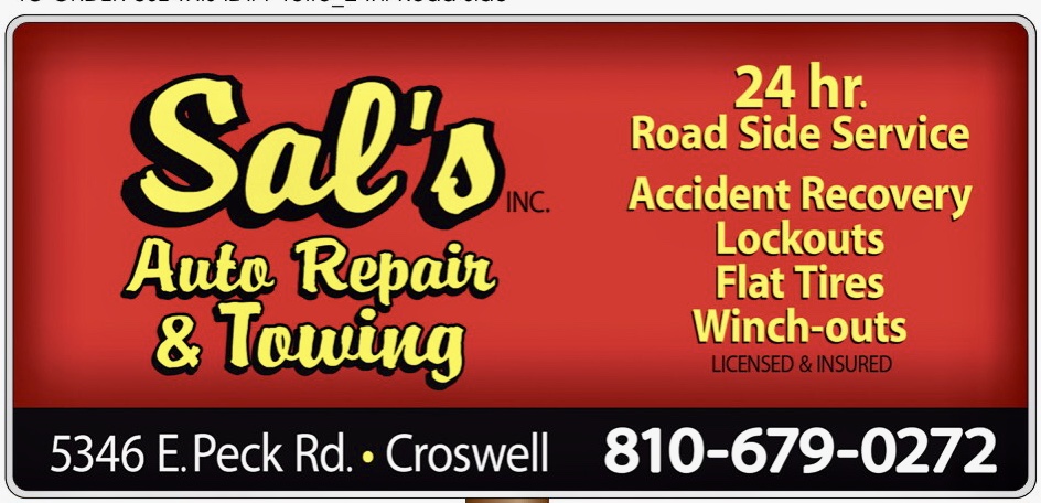 Sals Auto Repair & 24 HR. Towing | 5346 Peck Rd #1, Croswell, MI 48422, USA | Phone: (810) 679-0272