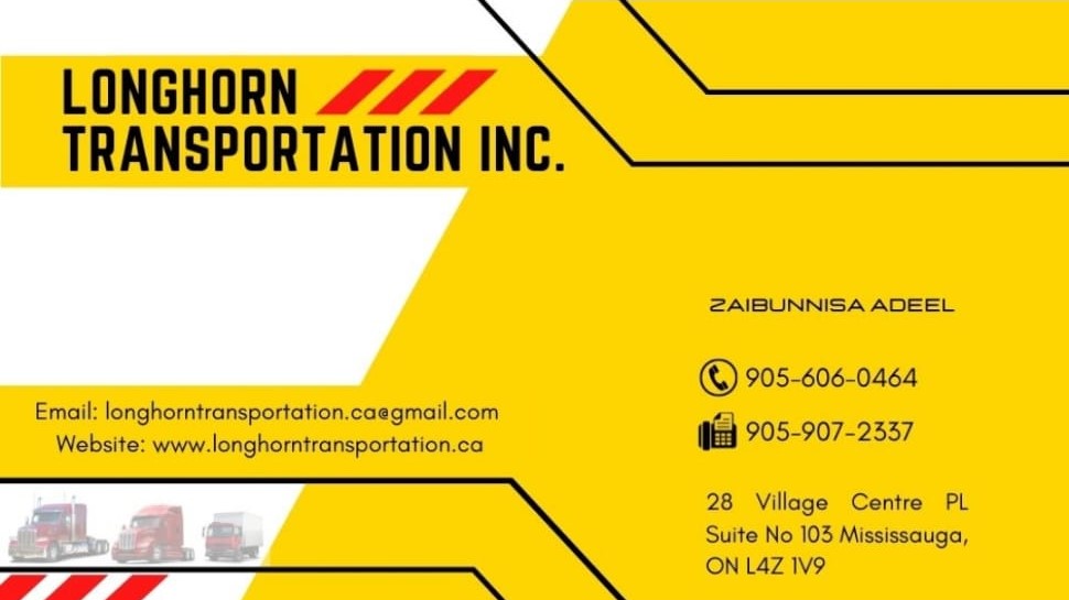 LONGHORN TRANSPORTATION INC. | 28 Village Centre Pl Suite # 103, Mississauga, ON L4Z 1V9, Canada | Phone: (905) 606-0464