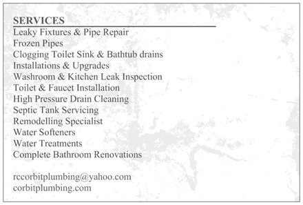 CORBIT PLUMBING SERVICES | 66 Mark St, Aurora, ON L4G 3J3, Canada | Phone: (416) 803-1138