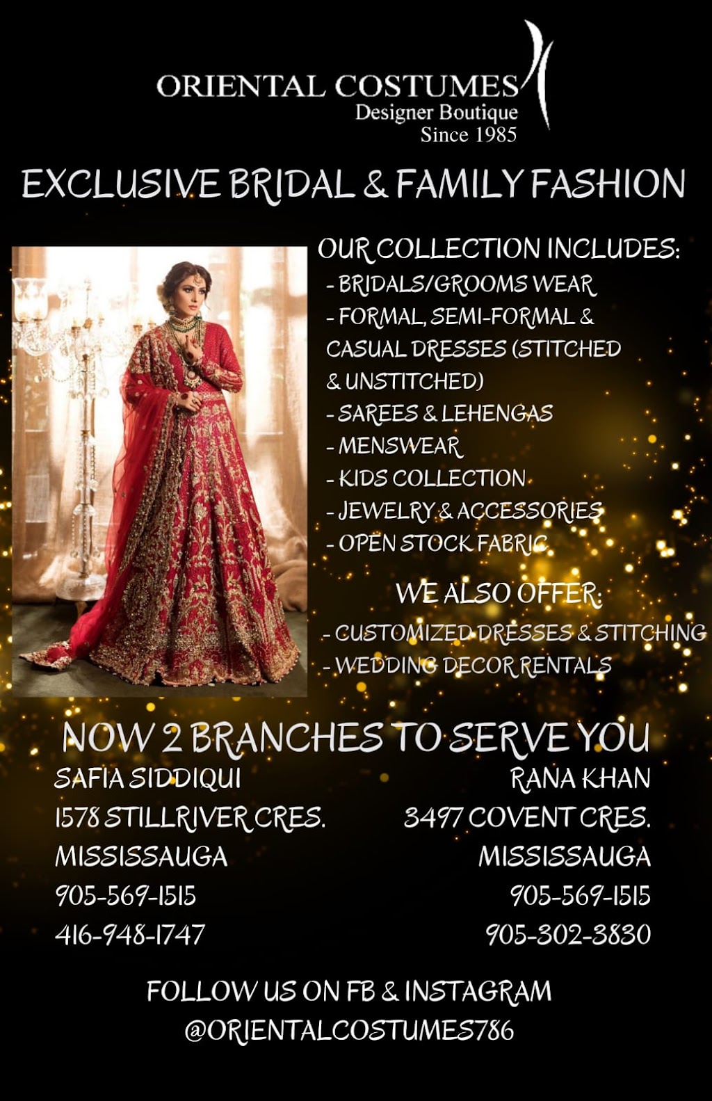 Oriental Costumes | 1578 Stillriver Crescent, Mississauga, ON L5M 3X2, Canada | Phone: (416) 948-1747