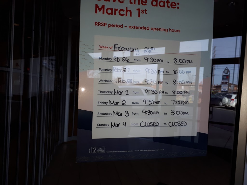 National Bank | 2200 Martin Grove Rd, Etobicoke, ON M9V 5H9, Canada | Phone: (416) 744-2910