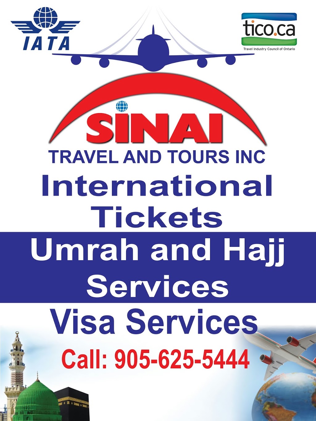 Sinai Travel and Tours Inc | B-1 1515 Matheson Blvd East, Mississauga, ON L4W 2P5, Canada | Phone: (905) 625-5444