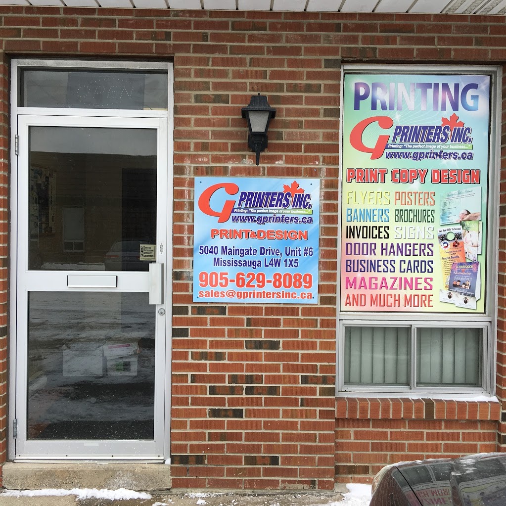 G Printers | 5040 Maingate Dr Unit #6, Mississauga, ON L4W 1X5, Canada | Phone: (416) 875-6096