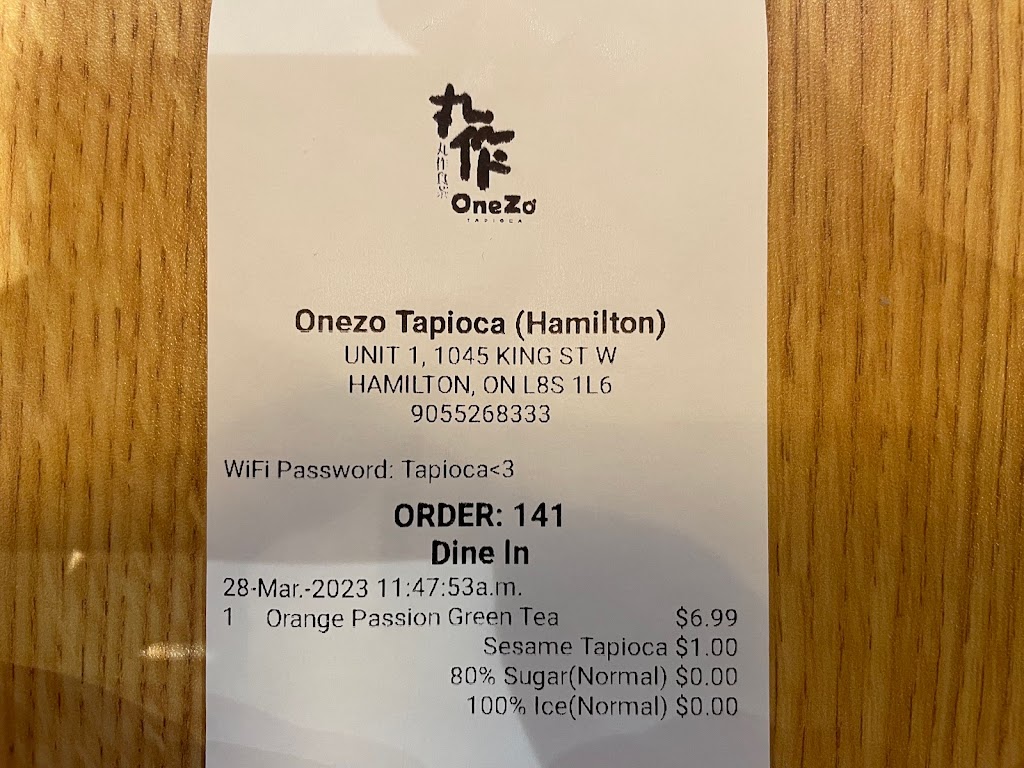 OneZo Tapioca丸作 | 1045 King St W Unit 1, Hamilton, ON L8S 1L6, Canada | Phone: (647) 688-9002