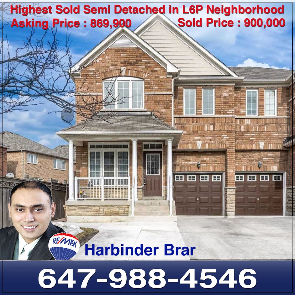 Harbinder Brar Broker - #1 Realtor in Entire L6P Brampton | 164 Sandalwood Pkwy E Suite 209, Brampton, ON L6Z 3S4, Canada | Phone: (647) 988-4546