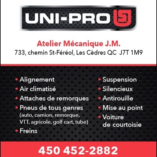 Atelier Mécanique J.M. inc. | 733 Chemin Saint-Féréol, Les Cèdres, QC J7T 1M9, Canada | Phone: (450) 452-2882