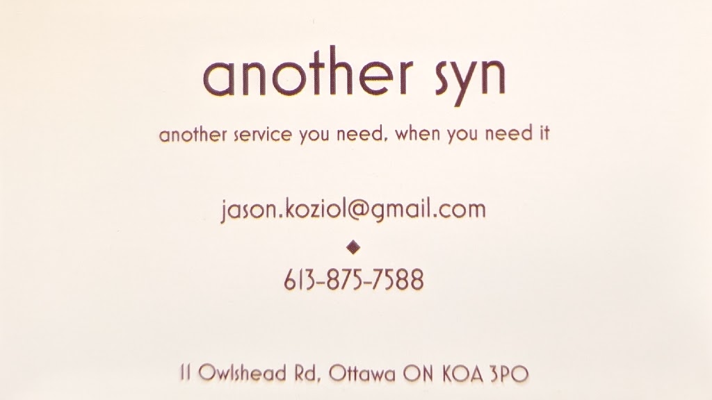 another syn | 11 Owlshead Rd, Ottawa, ON K0A 3P0, Canada | Phone: (613) 875-7588