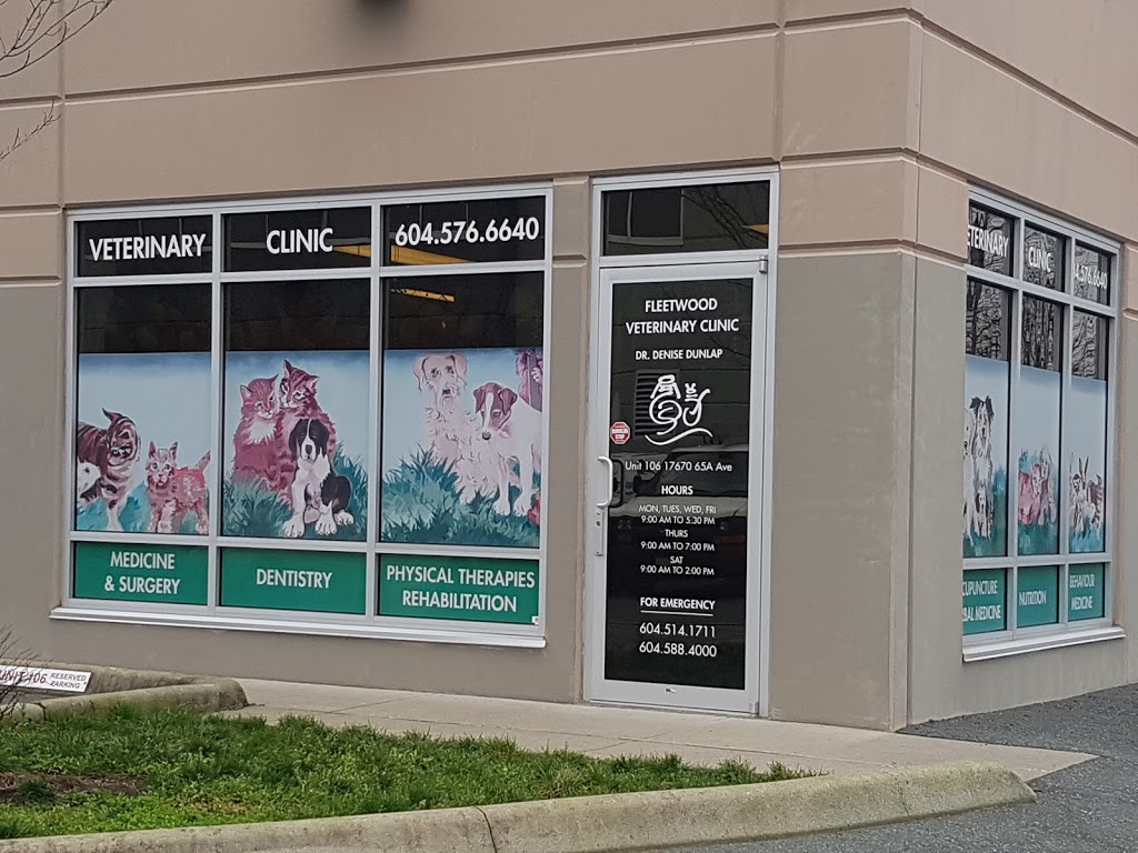 Fleetwood Veterinary Clinic | 17670 65a Ave #106, Surrey, BC V3S 5N4, Canada | Phone: (604) 576-6640