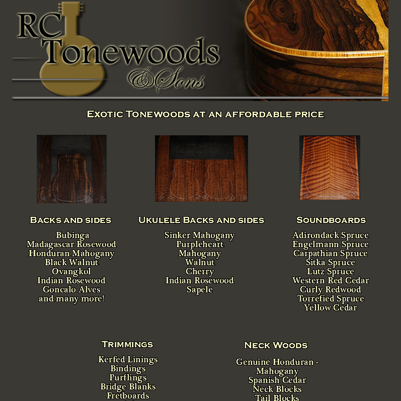 RC Tonewoods & Sons | 1109 Military Rd, Buffalo, NY 14217, USA | Phone: (716) 874-1498