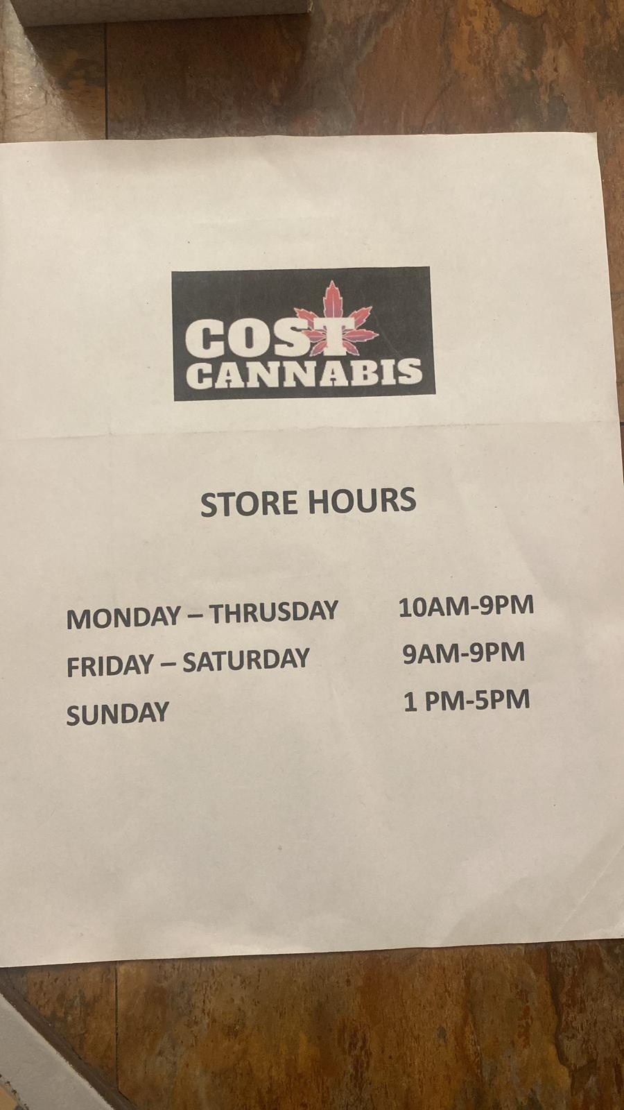 COST CANNABIS | 208 Main St, Blackville, NB E9B 1S8, Canada | Phone: (506) 843-6775
