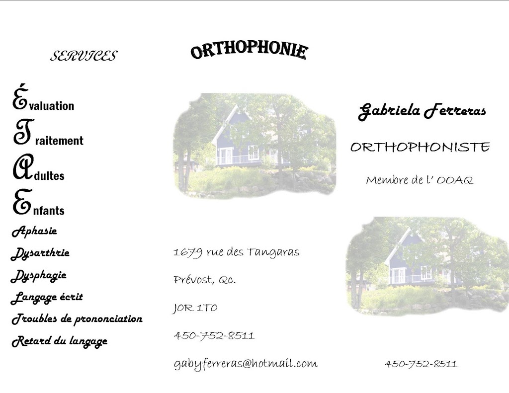Orthophoniste Laurentides | 1679 Rue des Tangaras, Prévost, QC J0R 1T0, Canada | Phone: (450) 752-8511