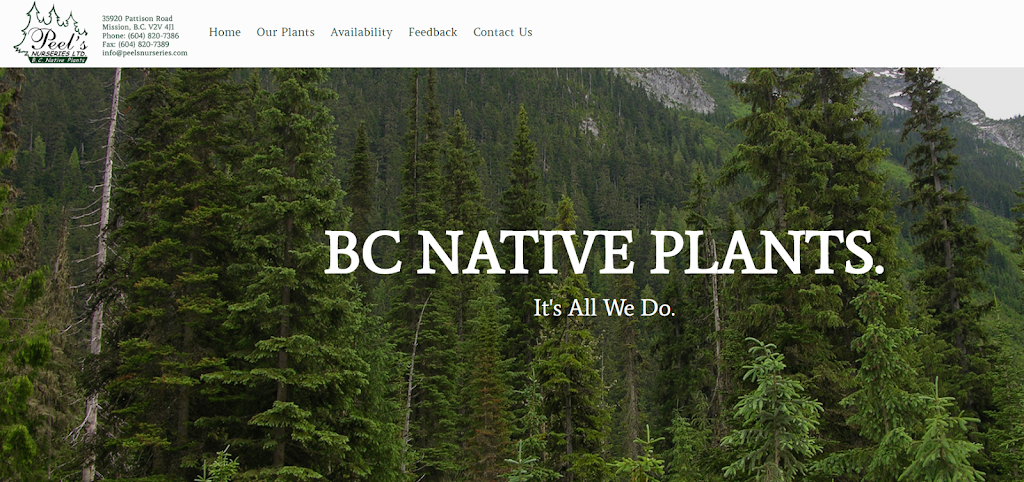 Peels Nurseries Ltd. | 35920 Pattison Rd, Fraser Valley F, BC V2V 4J1, Canada | Phone: (604) 820-7386
