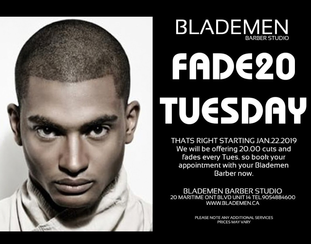BLADEMEN BARBER STUDIO | 111 Inspire Blvd, Brampton, ON L6R 3W4, Canada | Phone: (905) 488-4600