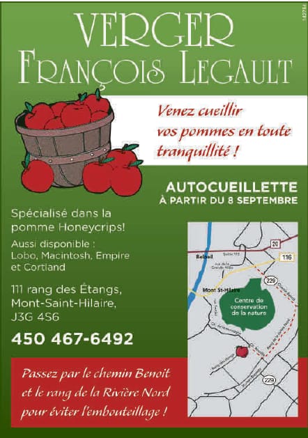 Verger François Legault | 111 Rang des Étangs, Mont-Saint-Hilaire, QC J3G 4S6, Canada | Phone: (450) 467-6492