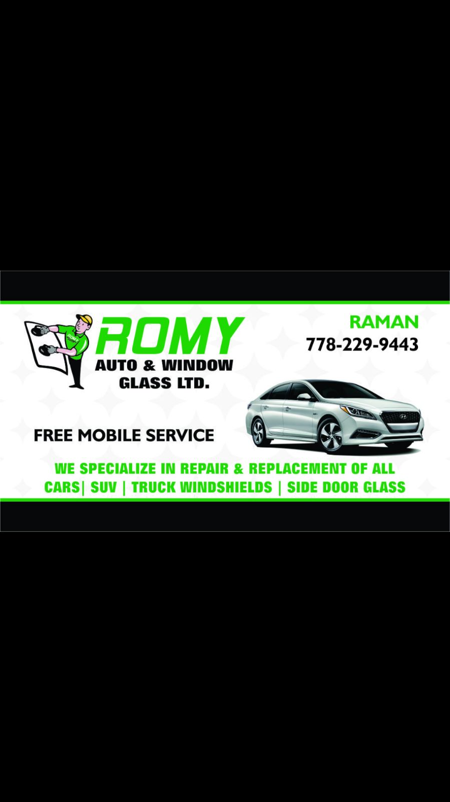 Romy Auto Glass | 7956 Alexander Rd, Delta, BC V4G 1G7, Canada | Phone: (778) 229-9443