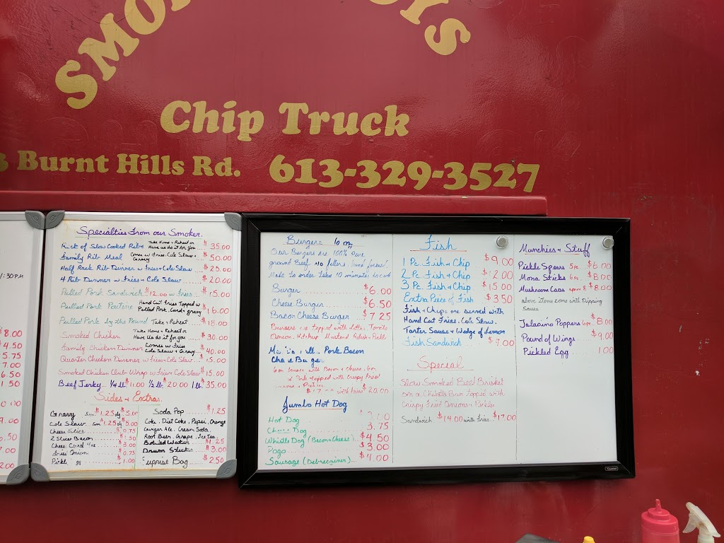 Smoking Boys Chip Truck | 563 Burnt Hills Rd, Battersea, ON K0H 1H0, Canada | Phone: (613) 329-3527