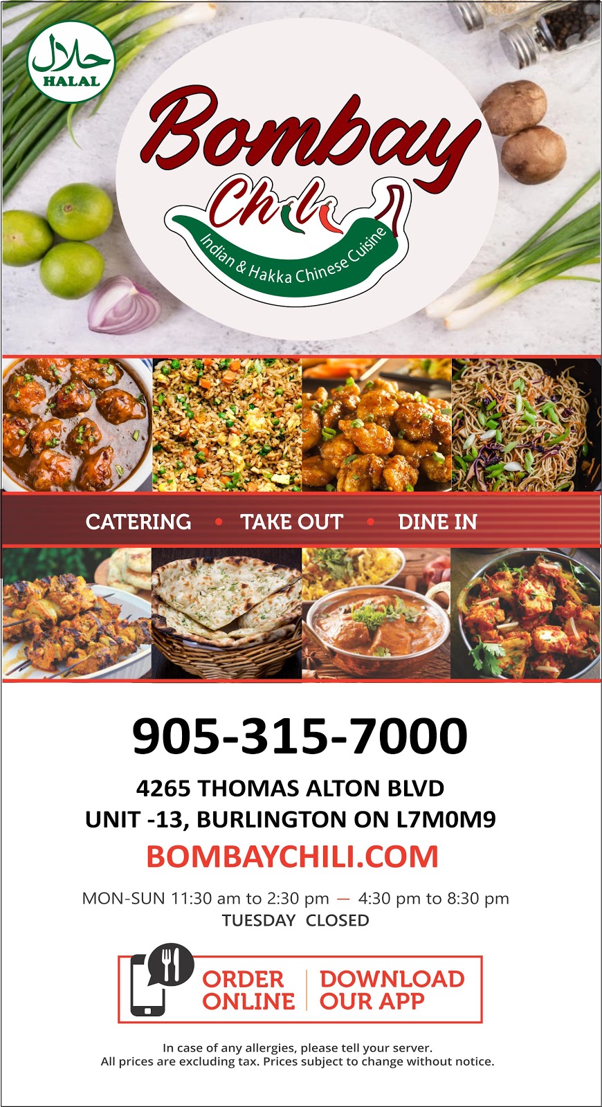 Bombay Chili | 4265 Thomas Alton Blvd, Burlington, ON L7M 0M9, Canada | Phone: (905) 315-7000