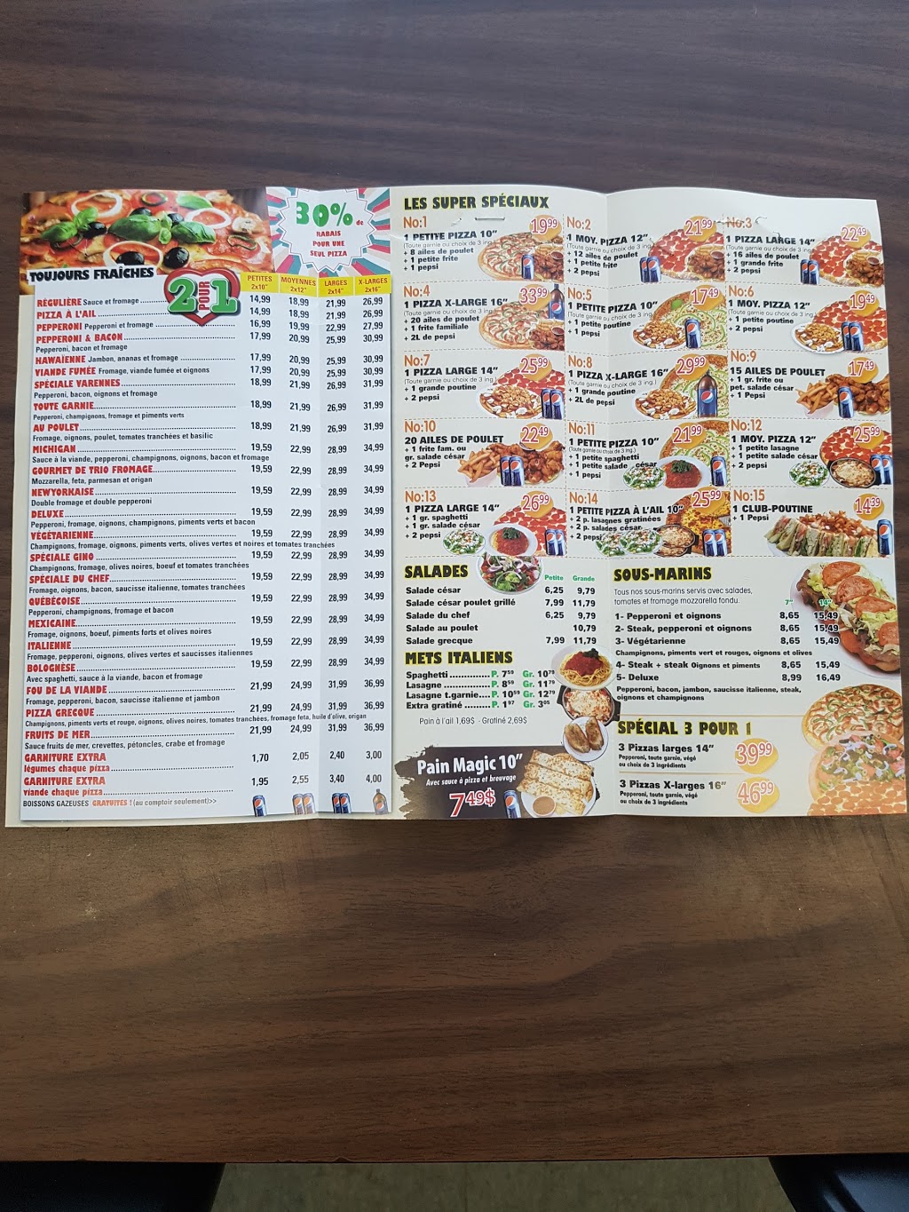 Pizza Gino | 311 Boulevard de la Marine, Varennes, QC J3X 1Z4, Canada | Phone: (450) 929-0929