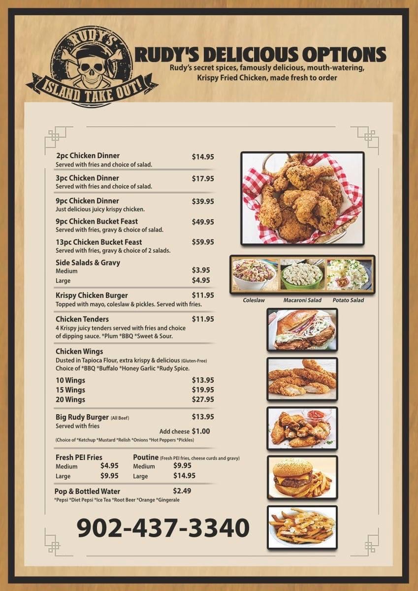 Rudy’s Island take out | 105 Abegweit Blvd, Borden-Carleton, PE C0B 1X0, Canada | Phone: (902) 437-3340
